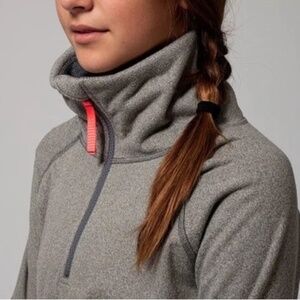 Ivivva By Lululemon Grey Shiver Stopper 1/4 Zip Pullover Girls Size 14